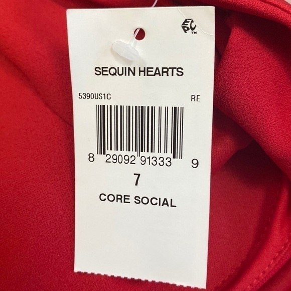 NWT Sequin Hearts Red Scuba Off Shoulder Fit Flare Dress size 7 - Picture 6 of 13